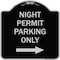 Signmission Night Permit Parking W/ Right Arrow Heavy-Gauge Aluminum Sign, 18" x 18", BS-1818-23856 A-DES-BS-1818-23856 - alternate 1